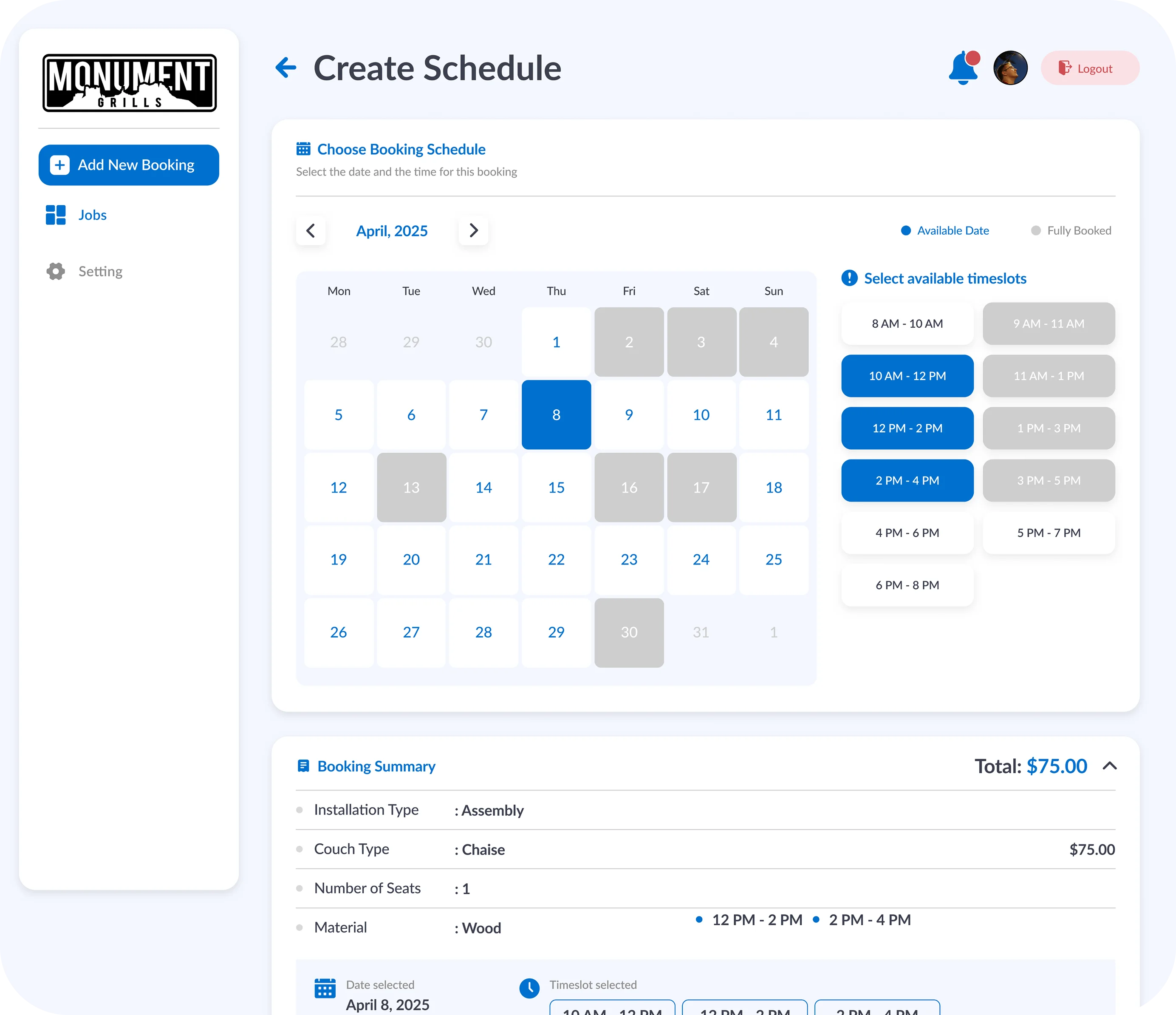 Dashboard Screenshot